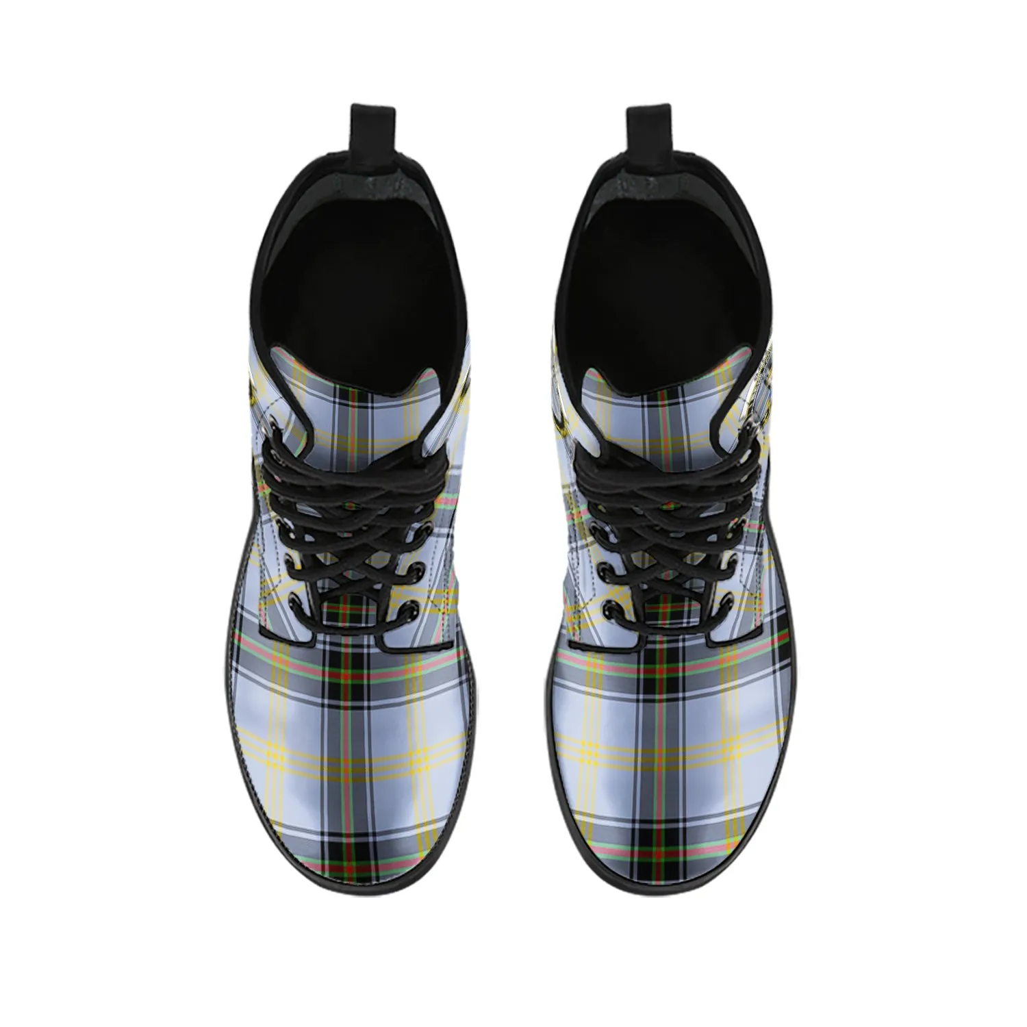 Bell Tartan Leather Boots with Family Crest
