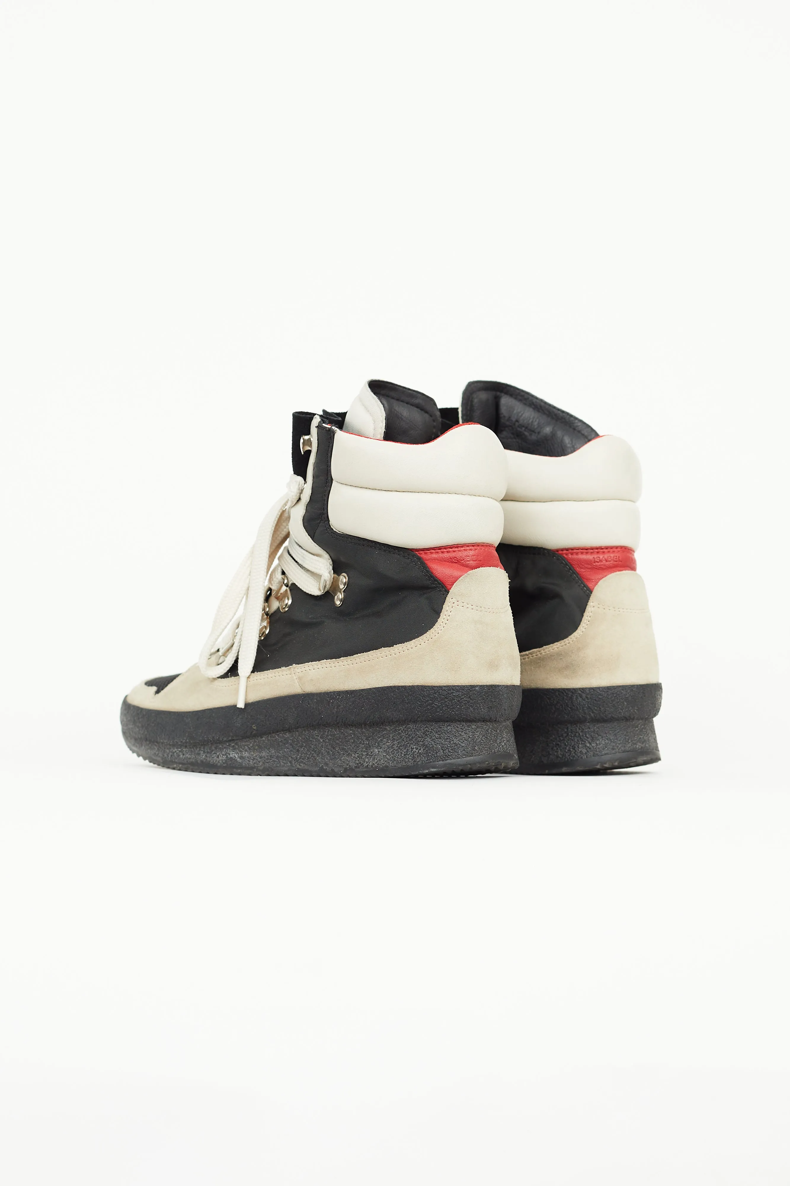 Black & Beige Brendta Lace Up Boot