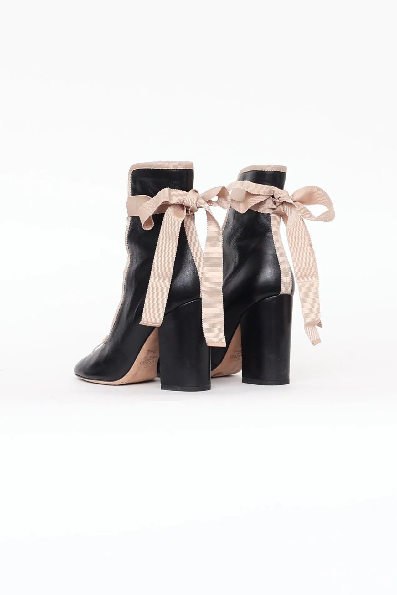 Black Lace Up Ballerina Boot