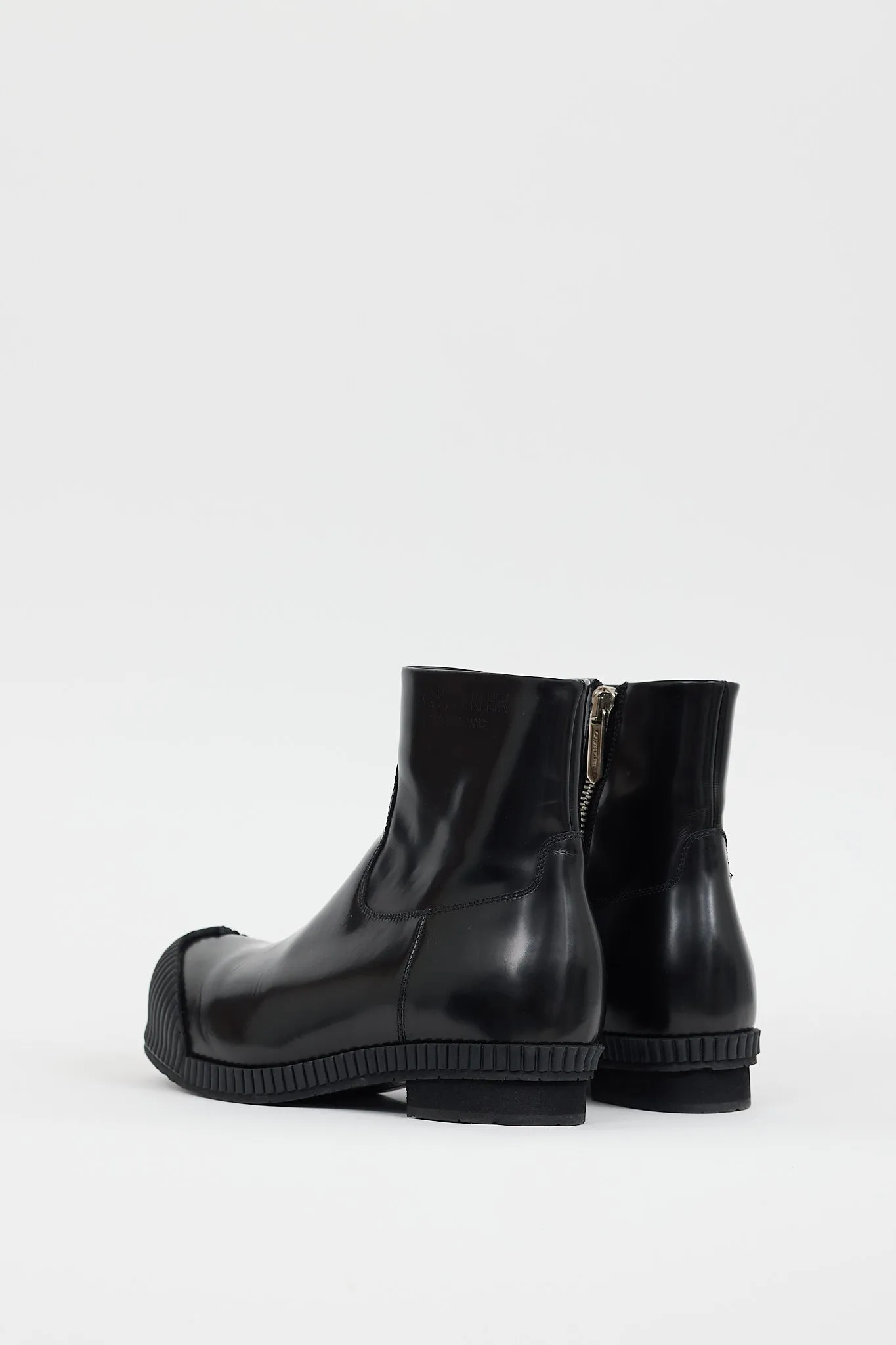 Black Leather & Rubber Dednse 50 Fireman Boot