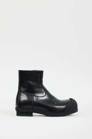 Black Leather & Rubber Dednse 50 Fireman Boot