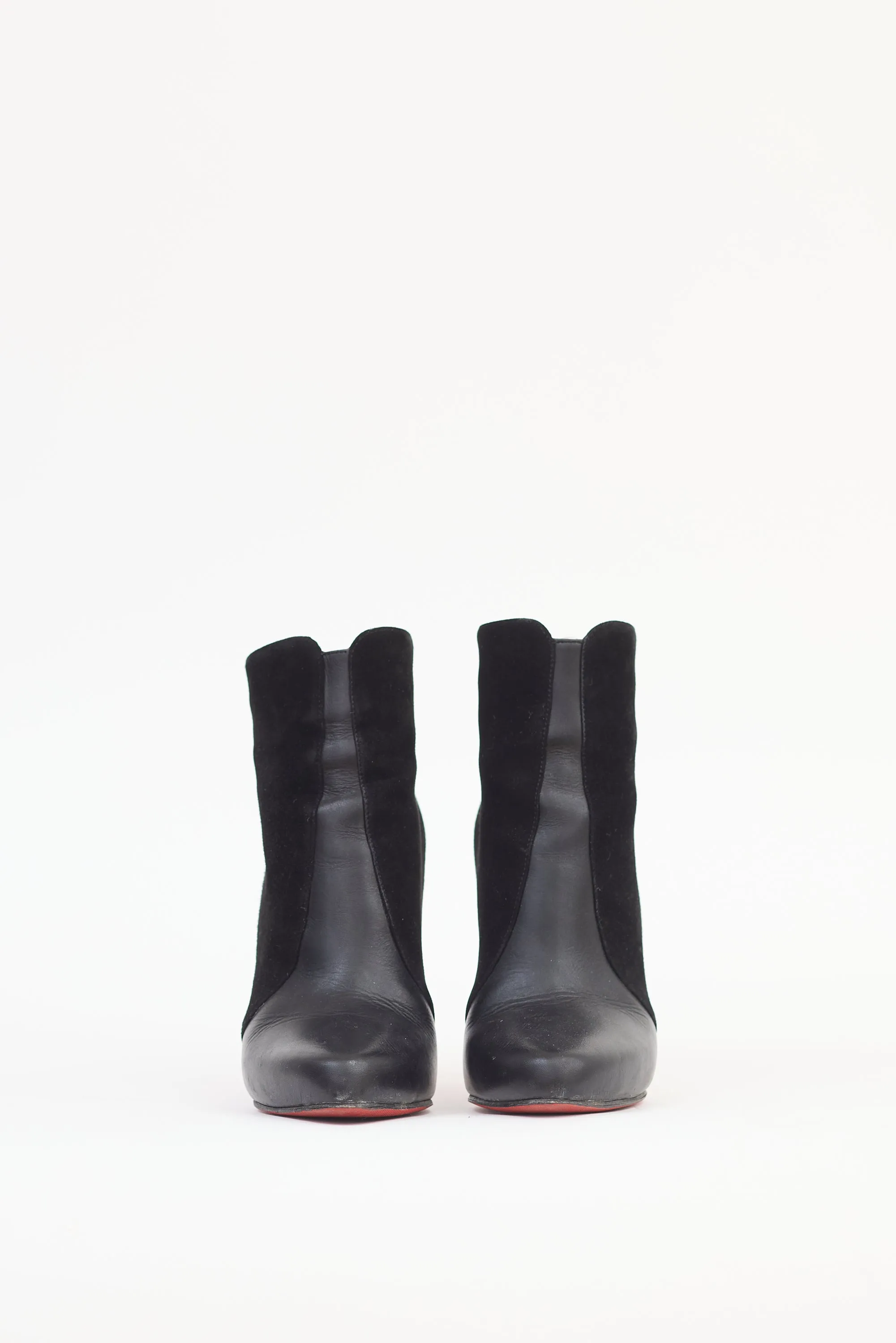 Black Leather Panelled Gaetanina Boot