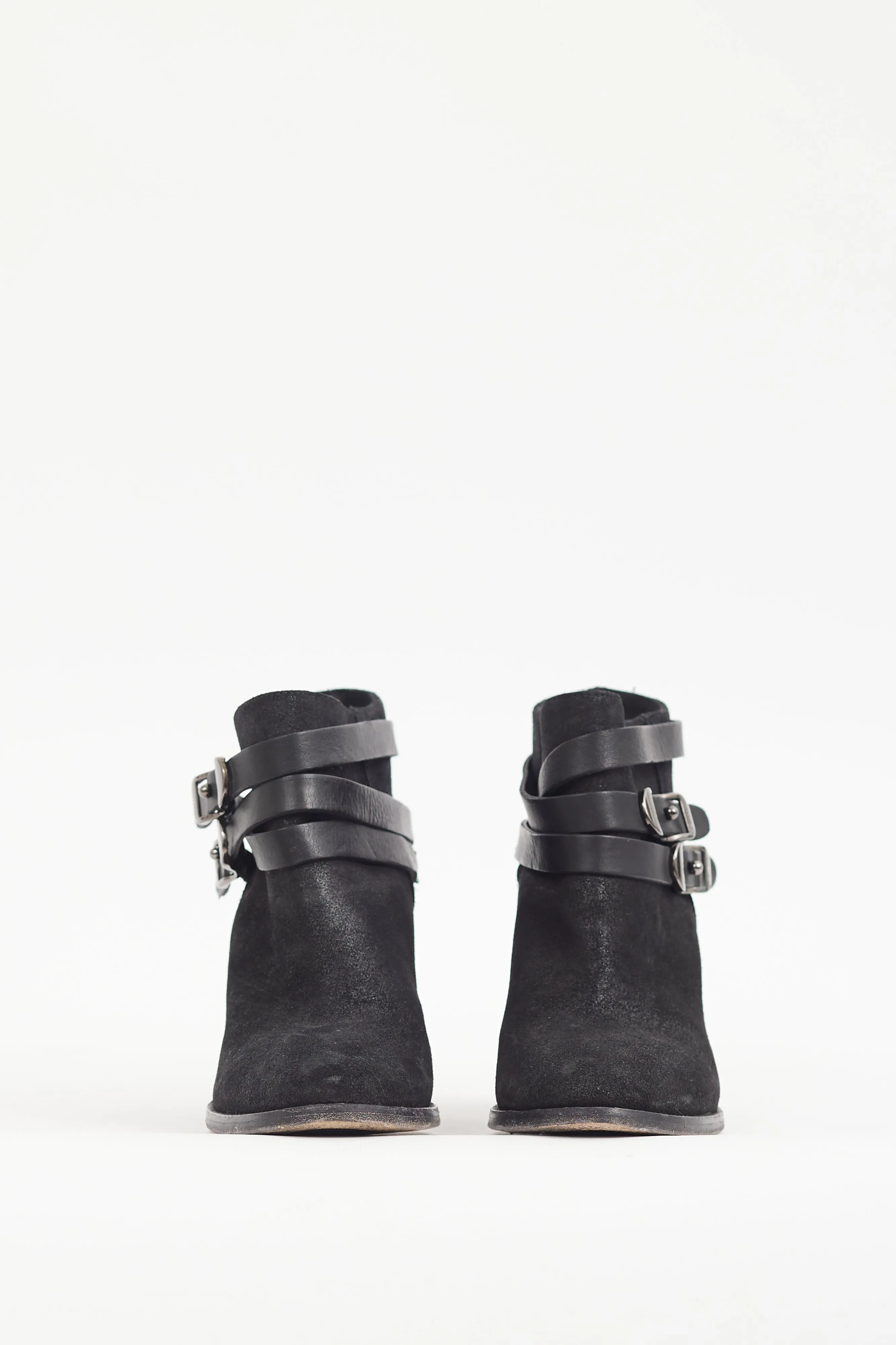 Black Sparkly Melba Wrapped Strap Ankle Boot