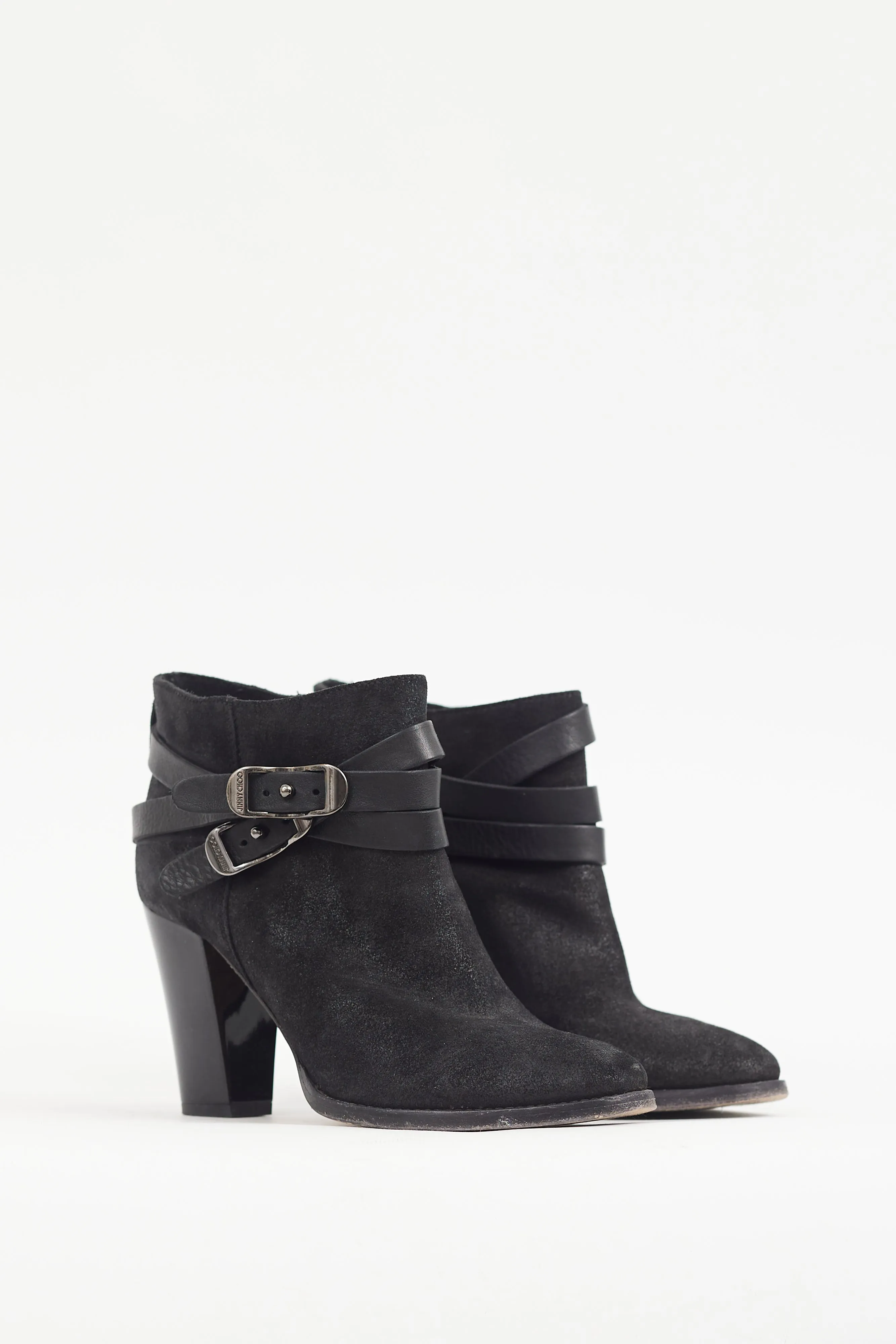 Black Sparkly Melba Wrapped Strap Ankle Boot