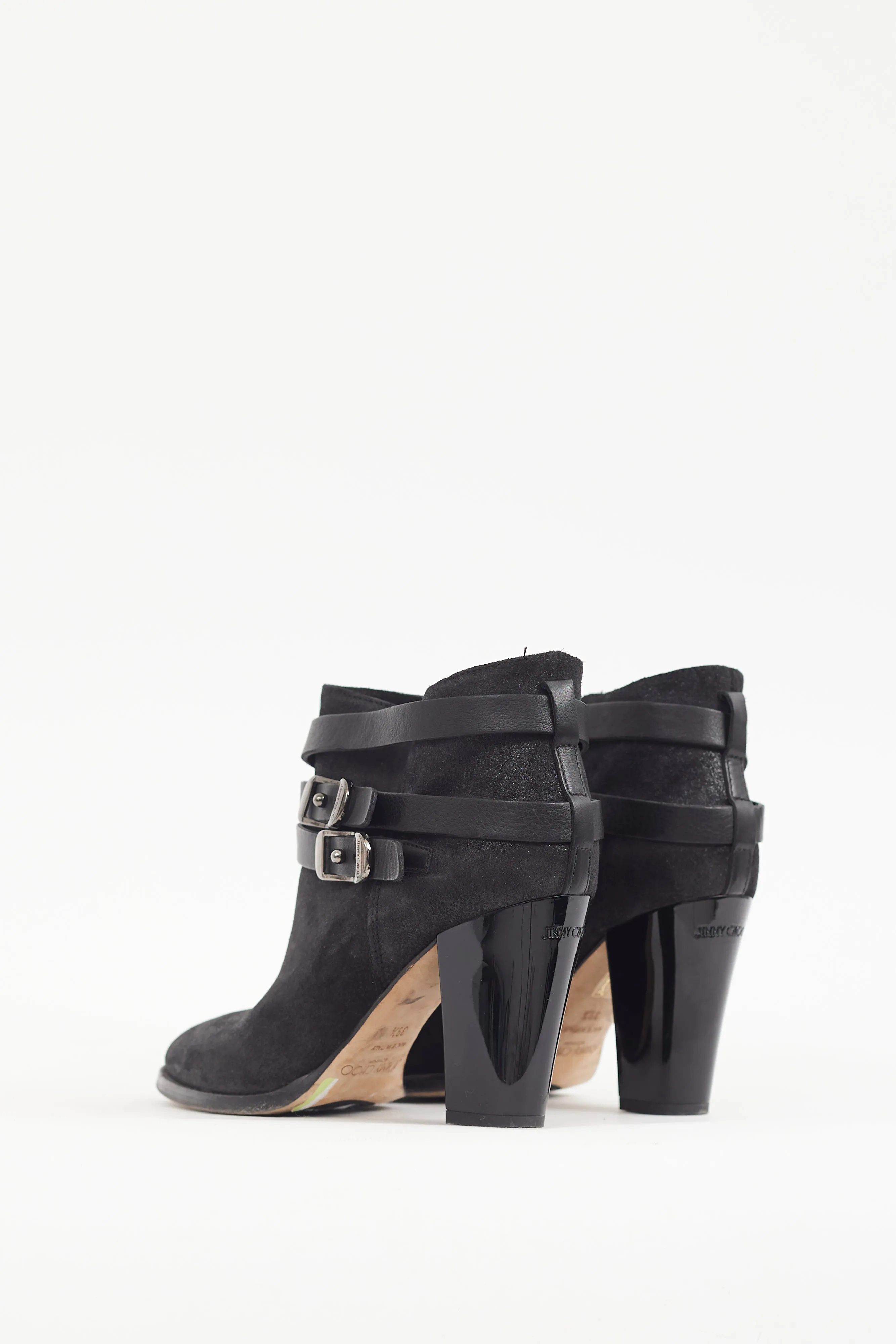 Black Sparkly Melba Wrapped Strap Ankle Boot