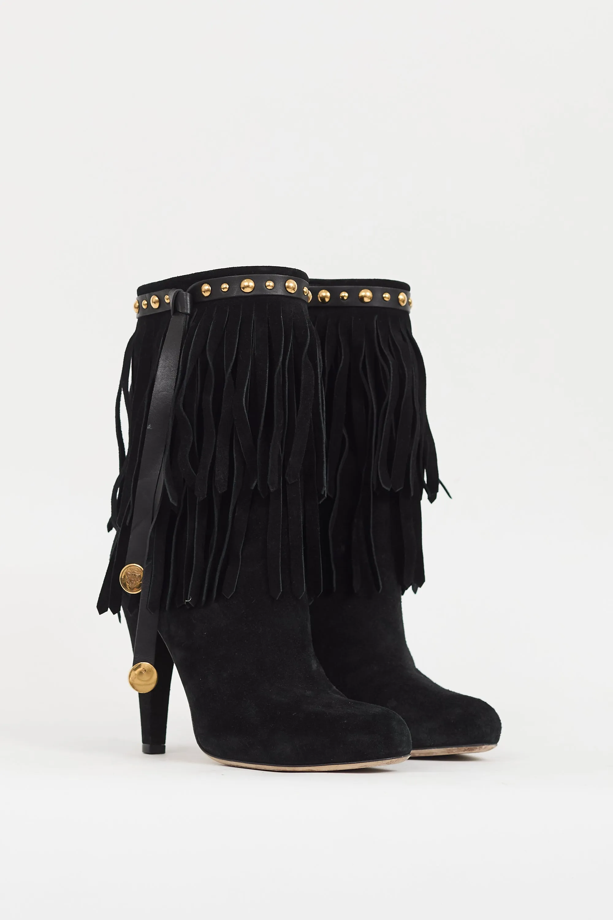 Black Suede Fringe Devendra Boot