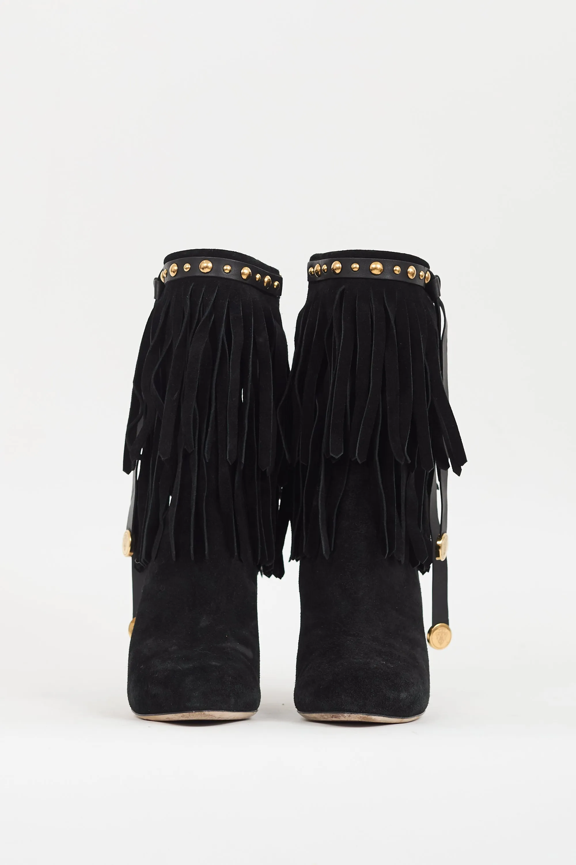 Black Suede Fringe Devendra Boot