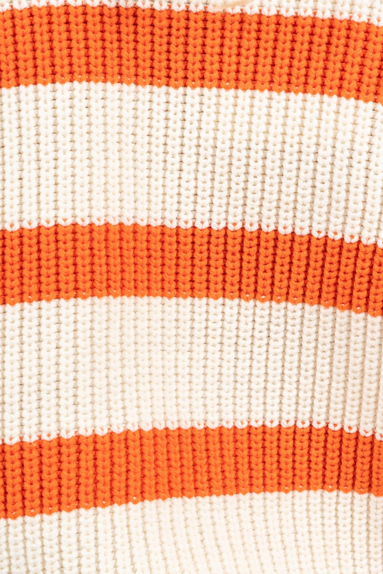 Bloomie LS Knit O-Neck - Snow White W/Orangeade