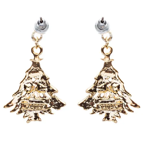 Christmas Jewelry Crystal Rhinestone Colorful Christmas Tree Earrings E799 Multi
