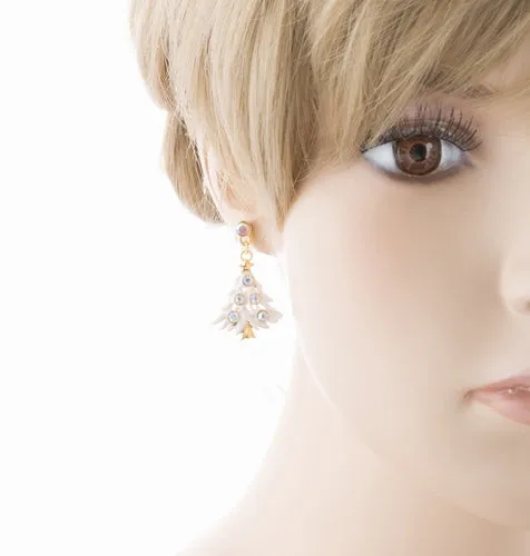 Christmas Jewelry Crystal Rhinestone Colorful Christmas Tree Earrings E799 Multi