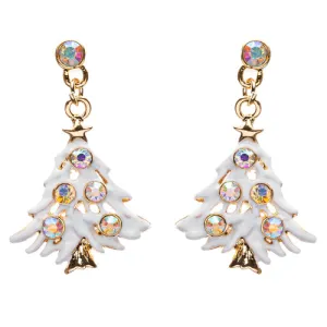 Christmas Jewelry Crystal Rhinestone Colorful Christmas Tree Earrings E799 Multi