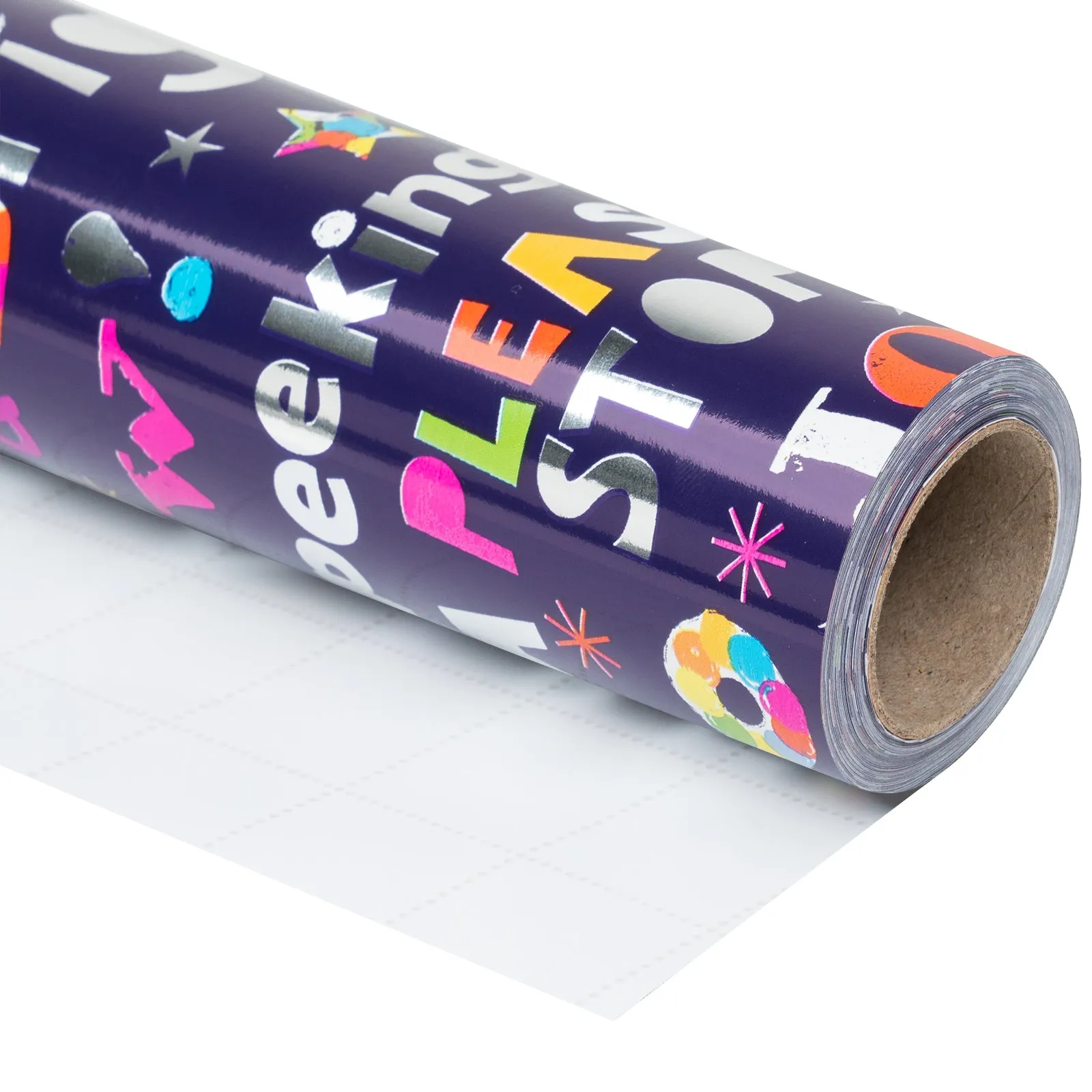 Deep Blue Let It Snow Foil Christmas Wrapping Paper Roll