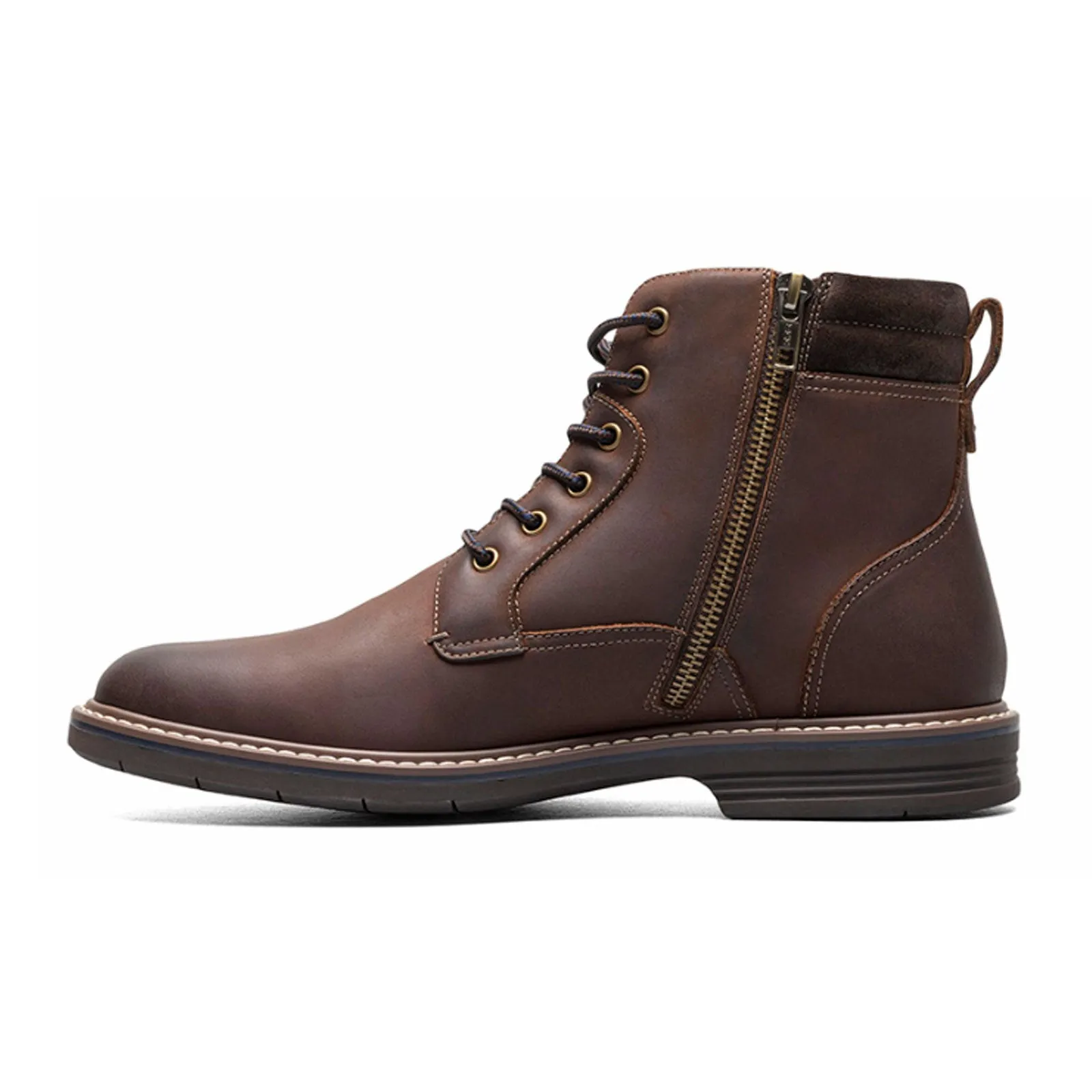 Florsheim Norwalk Plain Toe Lace Up Boot (Men) - Brown Crazy Horse