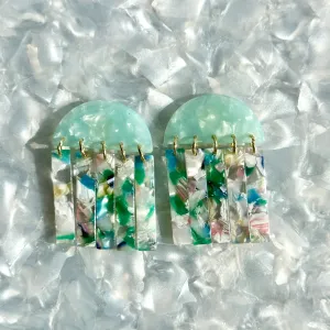 Fringe Earrings in Snow on the Beach