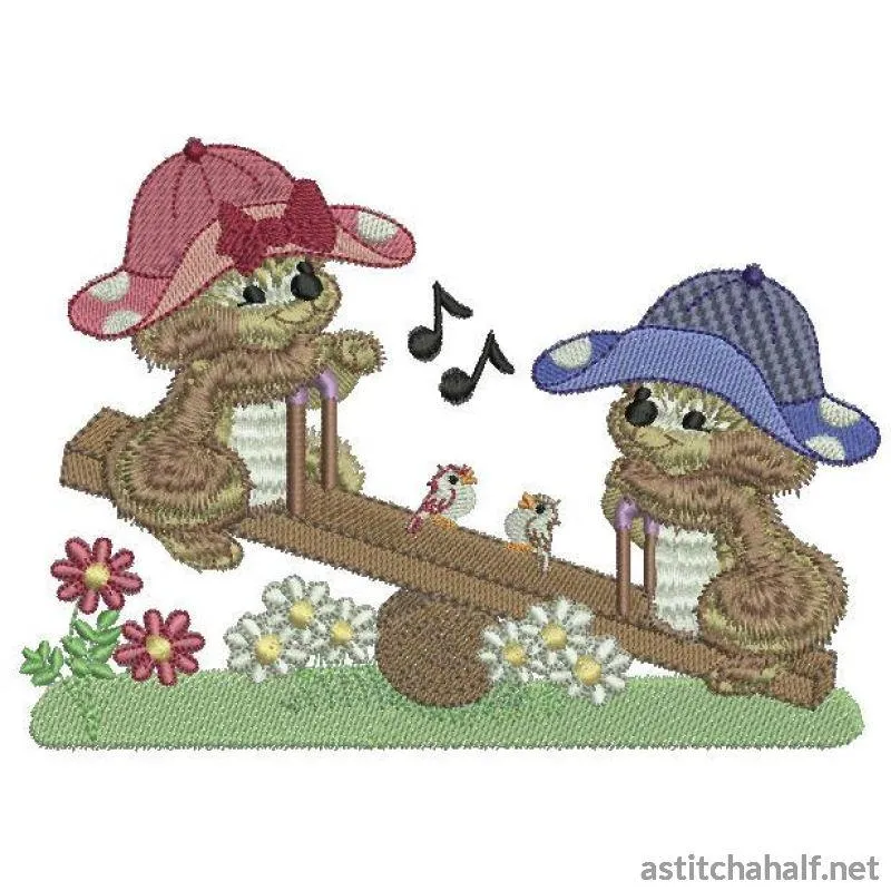Fuzzy Jacob and Emma on the Teeter Totter