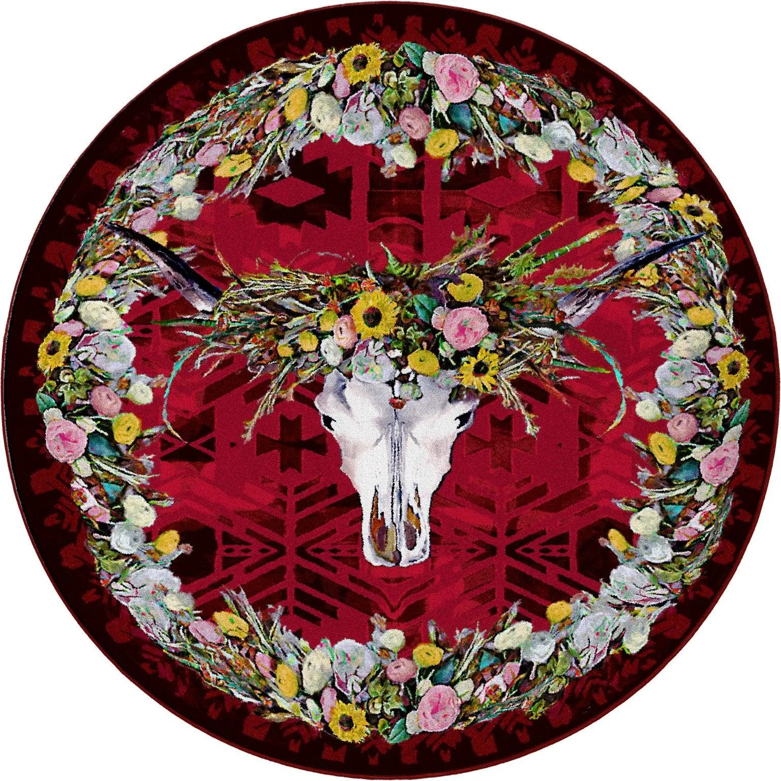 Hailey Floral & Skull Area Rugs