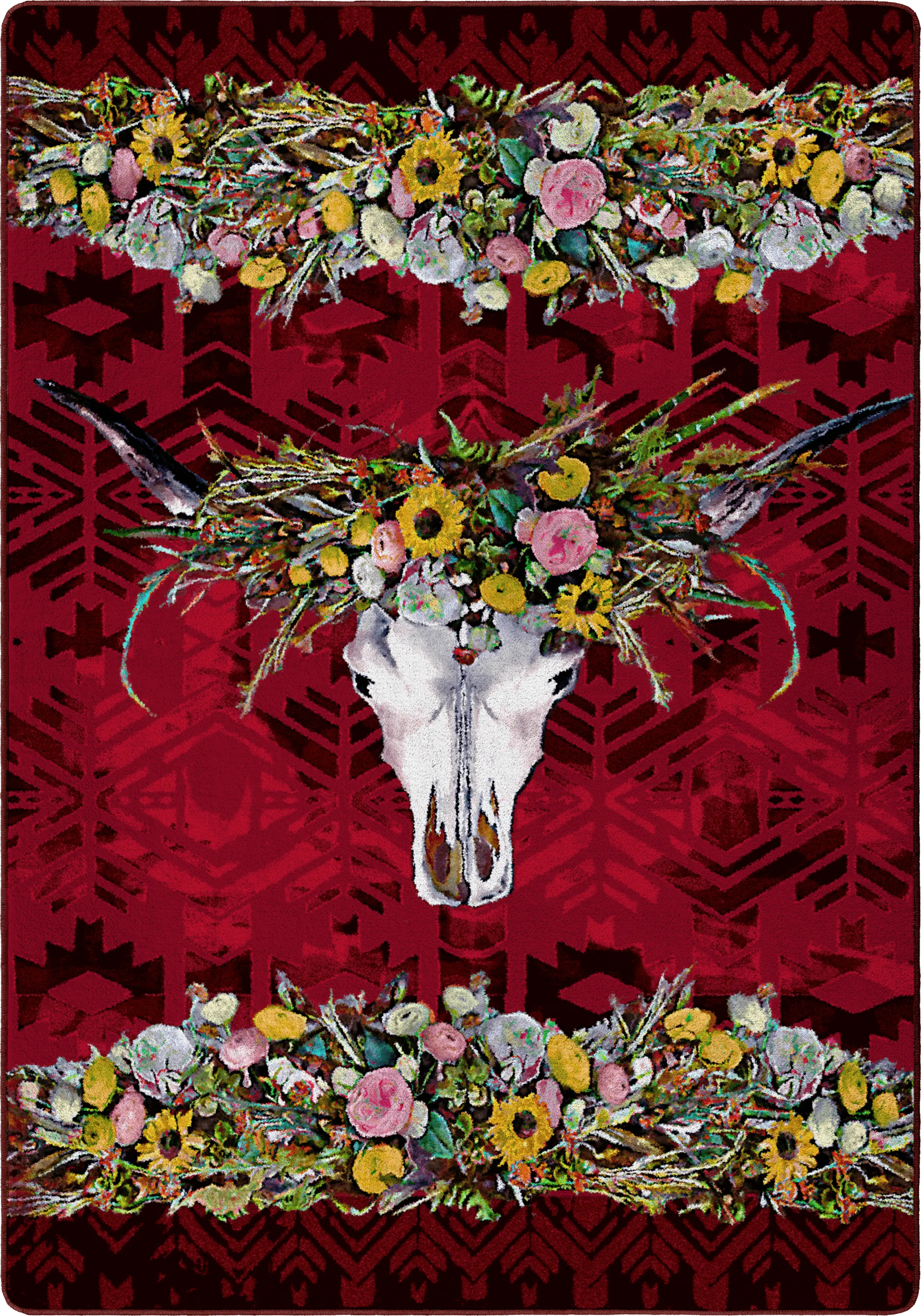 Hailey Floral & Skull Area Rugs