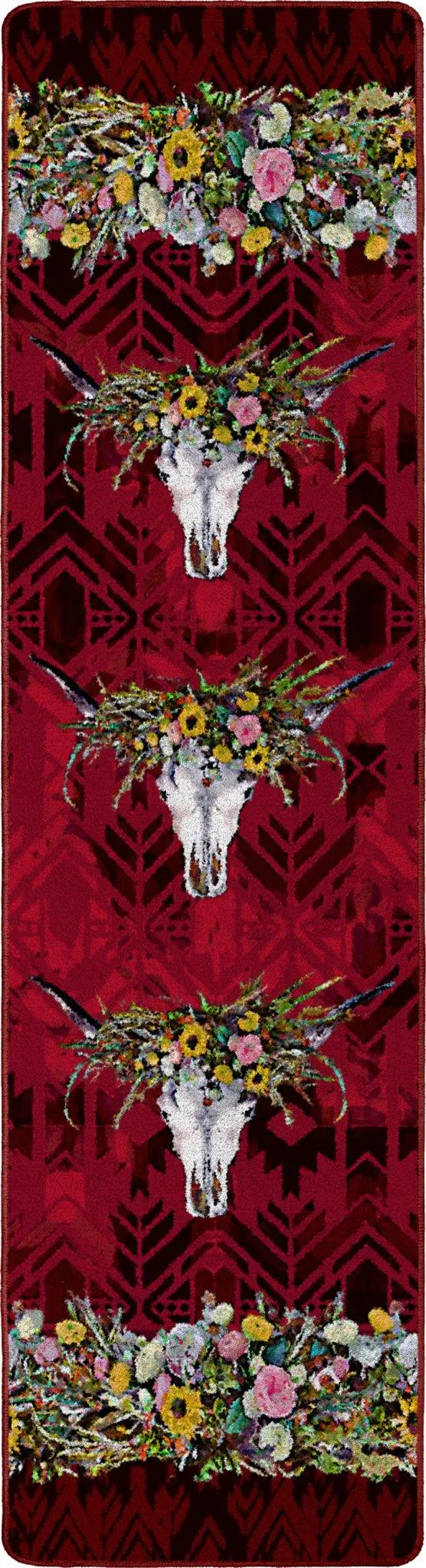 Hailey Floral & Skull Area Rugs