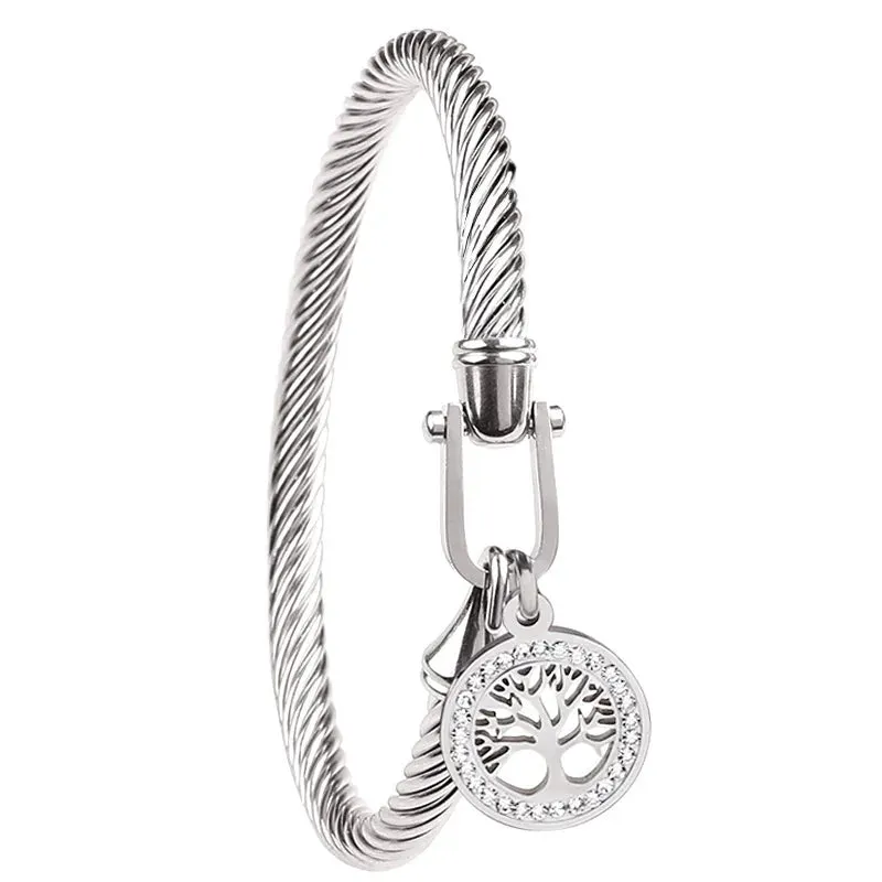 JC - Women's Shell Bracelet: Fashionable black shell design, stainless steel jewelry