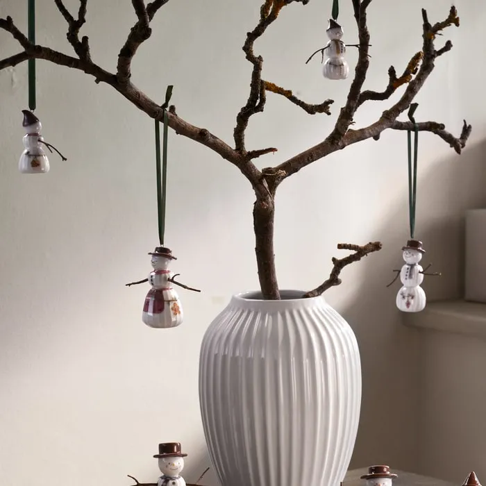 Kähler Hammershøi Christmas Hanging Snowgirl, H: 2.6"