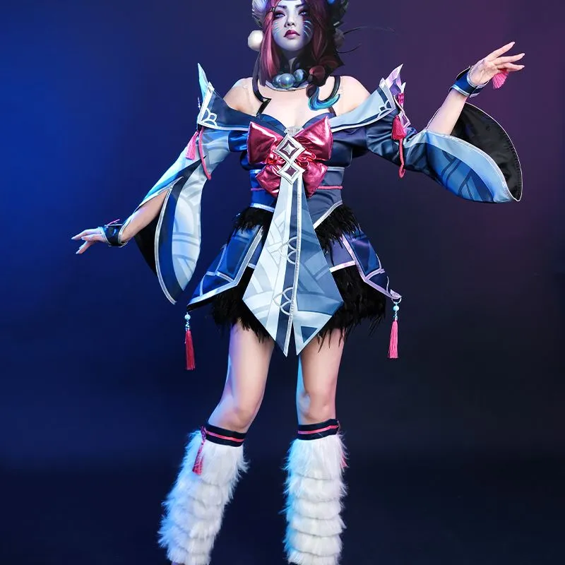 LOL Snow Moon Ahri Cosplay Costume Halloween Costume
