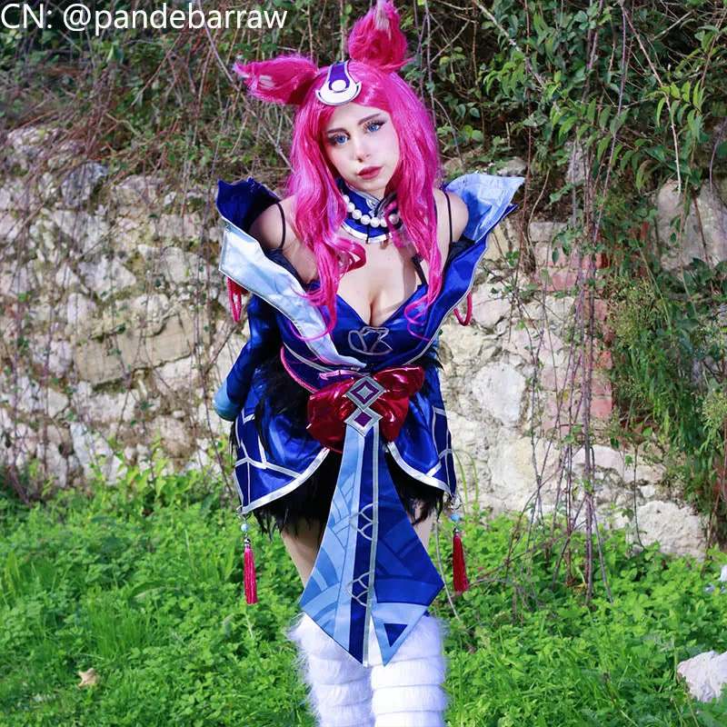 LOL Snow Moon Ahri Cosplay Costume Halloween Costume