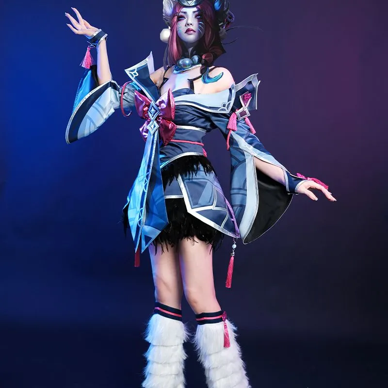 LOL Snow Moon Ahri Cosplay Costume Halloween Costume