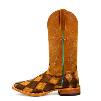 Men's Horsepower Crazy Train Patchwork with Honey Crazyhorse Top HP1053