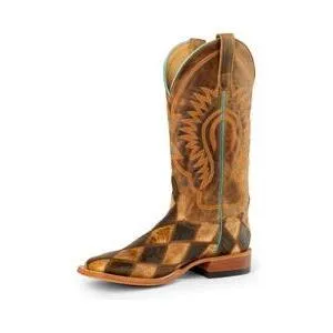Men's Horsepower Crazy Train Patchwork with Honey Crazyhorse Top HP1053