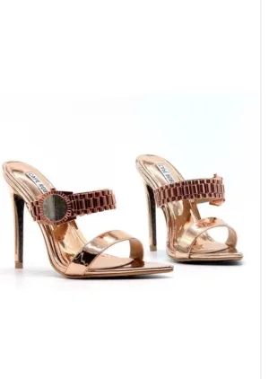 Rose gold clock heels