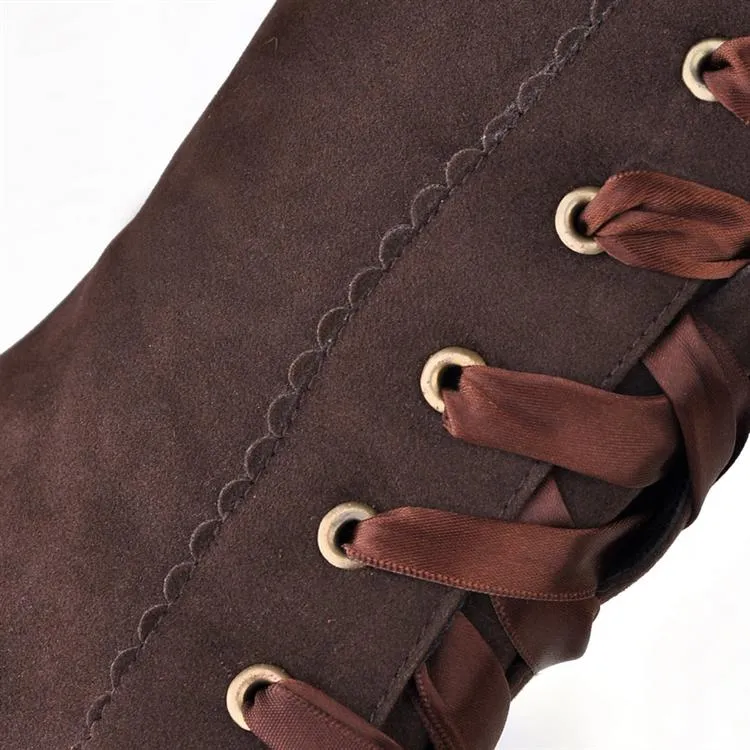 Vintage Lace-up Knee High Boots