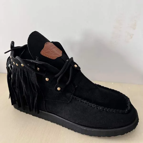 Women'S Round Toe Fringe Short Boots 45524071C